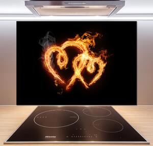 Panou sticlă bucătărie inima de foc