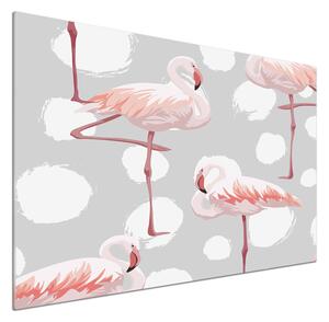 Panou sticlă bucătărie Flamingos