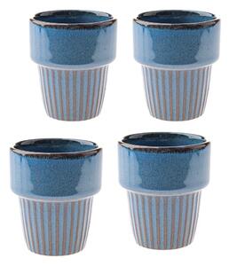 Cești albastre 4 buc. pentru espresso din gresie 100 ml Tone – Dakls