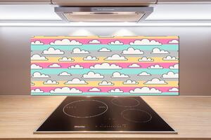 Panou sticlă decorativa bucătărie nor