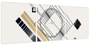 Tablou - Forme geometrice N⁰6 (cu ceas) (90x30 cm)