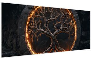 Tablou – Arborele vieții în lavă I. (120x50 cm)