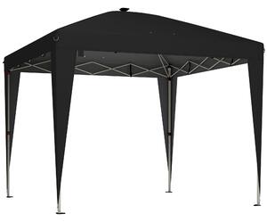Outsunny Gazebo 3x3 m Pliabil Pop Up cu Înălțime Reglabilă, UV50+, Gazebo de Grădină cu Lumină Centrală și USB, Telecomandă, Geantă de Transport, pentru Exterior, Camping, Petreceri, Negru | Aosom Romania