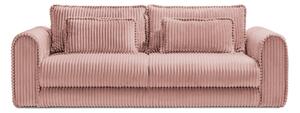Canapea Extensibilă 3 locuri FELLINI, cu ladă depozitare, 243x108x90 cm, Roz-Tilia