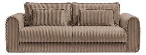 Canapea Extensibilă 3 locuri FELLINI, cu ladă depozitare, 243x108x90 cm, Bej-Tilia