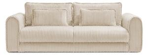 Canapea Extensibilă 3 locuri FELLINI, cu ladă depozitare, 243x108x90 cm, Crem-Tilia