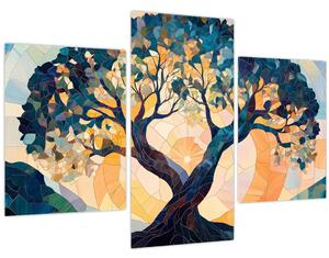 Tablou – Mozaic – soare și arbore II. (90x60 cm)