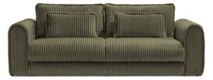 Canapea Extensibilă 3 locuri FELLINI, cu ladă depozitare, 243x108x90 cm, Verde-Olive-Tilia