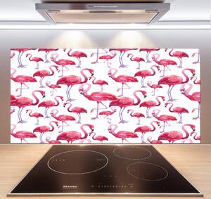 Panou sticlă bucătărie Flamingos