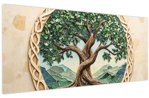 Tablou – Arborele vieții împletit (120x50 cm)