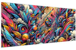 Tablou - Graffiti multicolor (120x50 cm)
