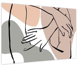 Tablou - Femeie corp linie de artă N⁰2 (90x60 cm)