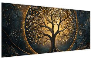 Tablou – Arbore cu aură aurie (120x50 cm)