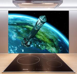 Panou sticlă decorativa bucătărie rachetă nucleară