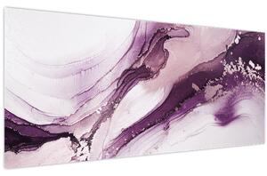 Tablou - Artă fluidă violet (120x50 cm)
