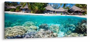 Tablou cu plaja pe insulă tropicală (120x50 cm)