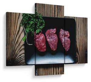 Tablou cu carne pe farfurie (90x60 cm)
