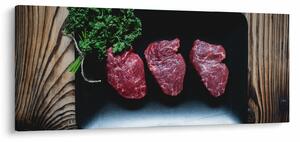 Tablou cu carne pe farfurie (120x50 cm)