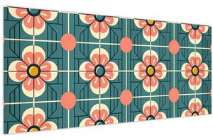 Tablou - Model retro cu flori (120x50 cm)