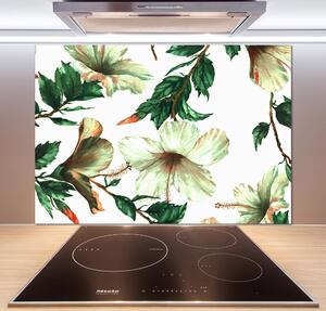 Panou perete bucătărie flori de hibiscus