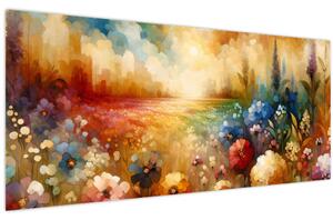 Tablou - Pajiște colorată (120x50 cm)