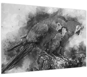 Tablou - Acuarelă papagali (90x60 cm)