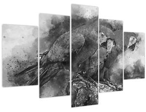 Tablou - Acuarelă papagali (150x105 cm)