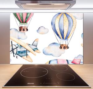 Sticlă pentru bucătărie Avioane și baloane