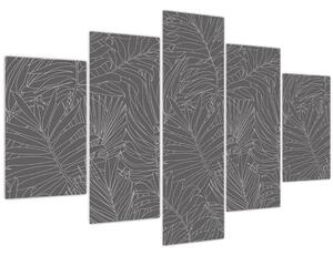 Tablou - Frunze de palmier gri (150x105 cm)