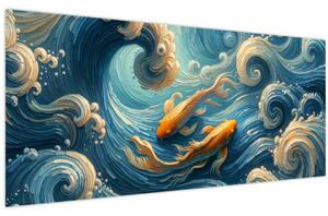 Tablou - Pești aurii (120x50 cm)
