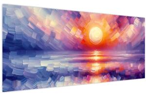 Tablou - Apus de soare artistic colorat (120x50 cm)