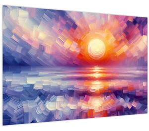 Tablou - Apus de soare artistic colorat (90x60 cm)