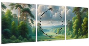 Tablou - Peisaj verde (cu ceas) (90x30 cm)