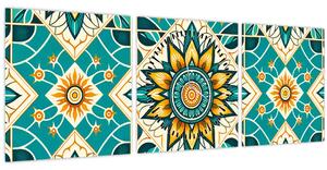 Tablou - Model turcoaz (cu ceas) (90x30 cm)