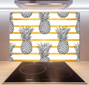 Panou sticlă decorativa bucătărie benzi de ananas