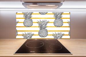 Panou sticlă decorativa bucătărie benzi de ananas