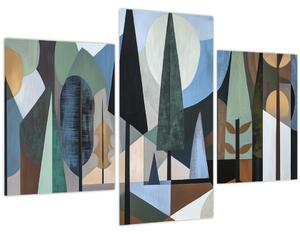 Tablou - Abstracție geometrică naturală II. (90x60 cm)