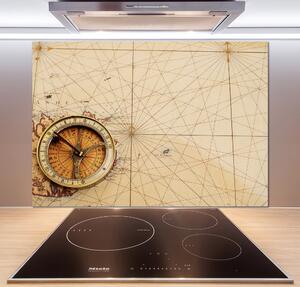 Panou de bucătărie Compass pe hartă