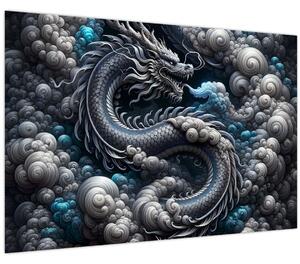 Tablou – Dragon în fum (90x60 cm)