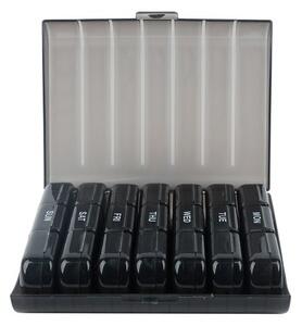 Organizator saptamanal pentru medicamente, administrare 3 ori pe zi, 7 casete triple