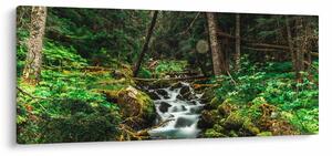 Tablou cu pârău în pădure (120x50 cm)
