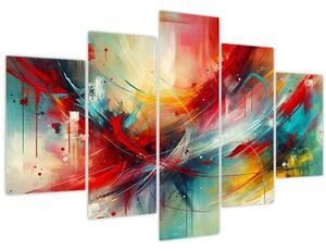 Tablou – Abstracție cu roșu (150x105 cm)