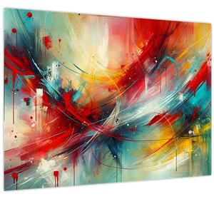 Tablou – Abstracție cu roșu (70x50 cm)