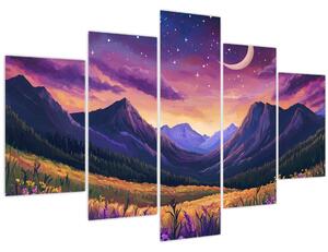 Tablou - Peisaj violet (150x105 cm)