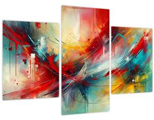 Tablou – Abstracție cu roșu (90x60 cm)