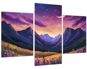 Tablou - Peisaj violet (90x60 cm)