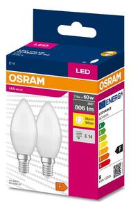 SET 2x bec LED Osram B38 E14/7,5W/230V 3000K
