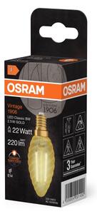 Bec LED vintage cu filament E14, 2,5 W, 230 V, 2400 K - Osram