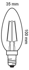 Bec LED vintage cu filament E14, 2,5 W, 230 V, 2400 K - Osram