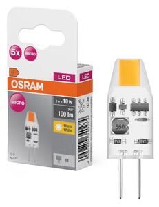 Set de 5 becuri LED micro cu pini G4, 1W, 12V, 2700K - Osram